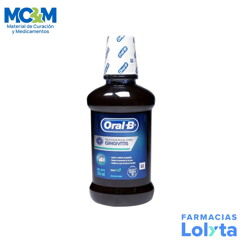 ORAL-B ENJUAGUE BUCAL P/GINGIVITIS SABOR MENTA 350ML LAB P&G | Website MC&M
